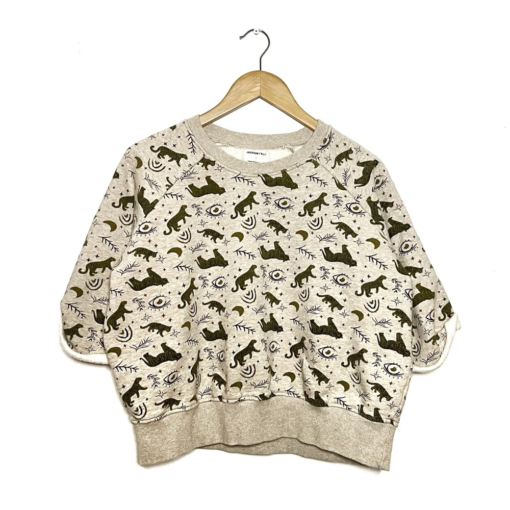Patterned Crew Neck Sweater